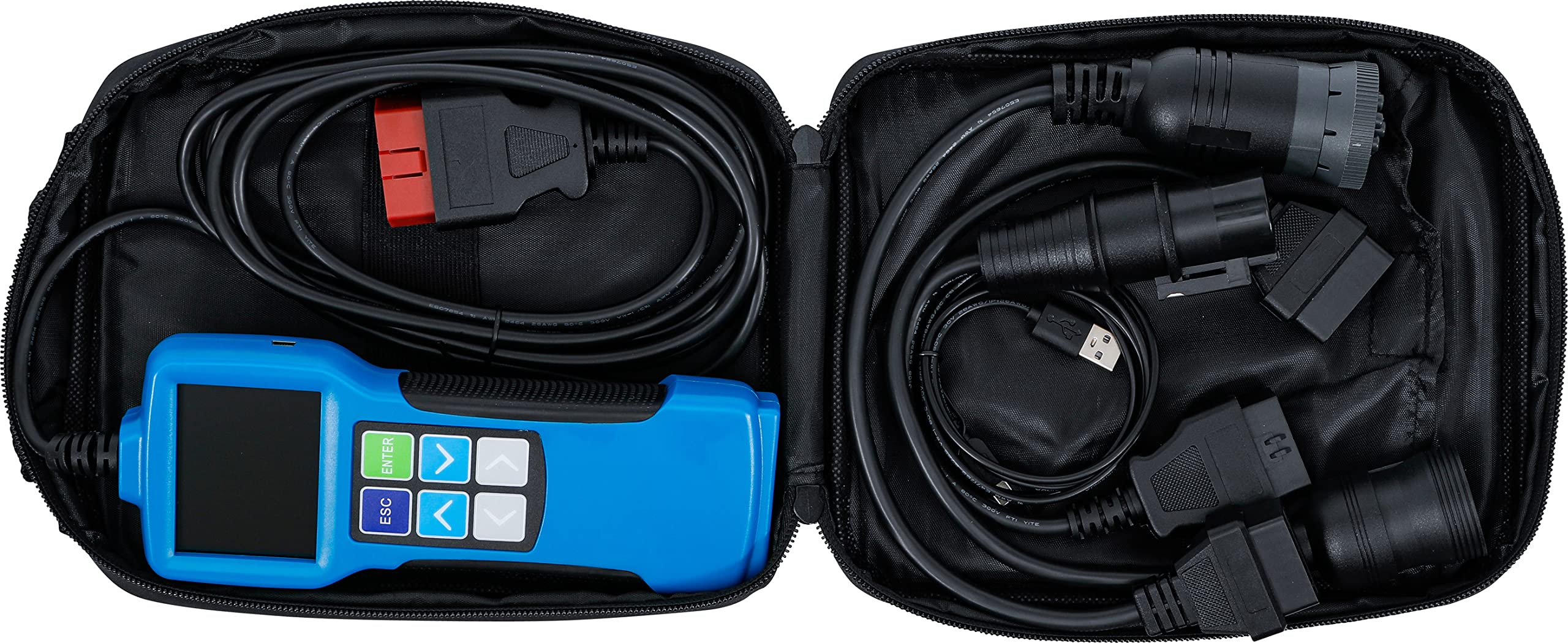 BGS 74273 | OBD 2 (EOBD) Dispositivo de diagnóstico de Fallos | para Camiones | J1587, J1708, J1939 | Adaptador DLC de 6, 9, 30 pines, 8 - 32 V, 71 mm TFT-LCD, actualizable
