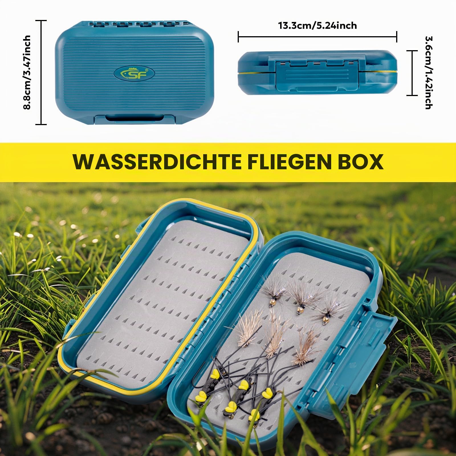 SF Fliegenfischruten-Kombination, 4 Stück, 3 W, 2,3 m, 4 W, 2,4 m, 5/6/7/8 W, 2,7 m, Smaragdgrün, 24T Kohlefaser-Rute mit Koffer, vorgespulte Rolle, Fliegenbox mit Fliegen, konisches Vorfach,