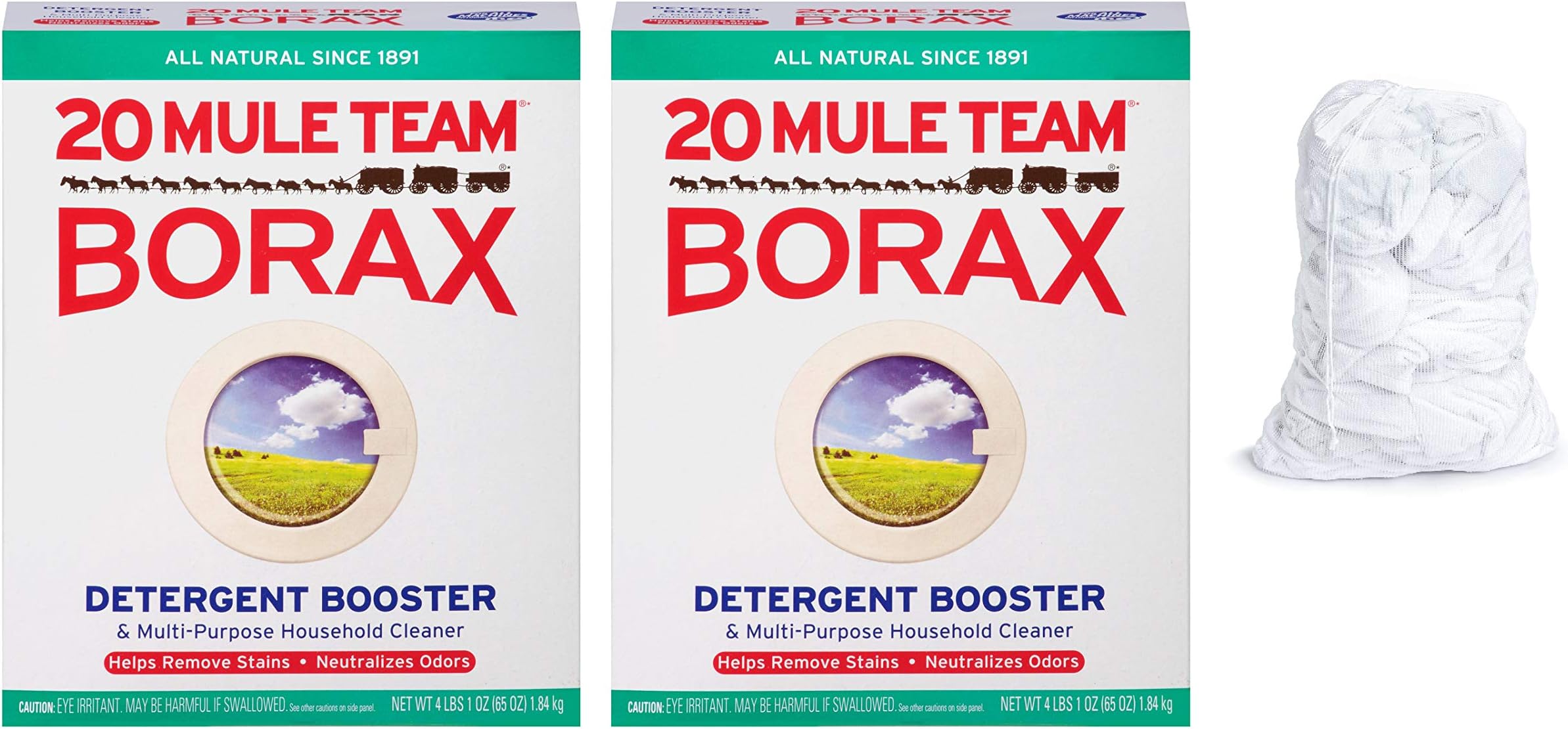 20 Mule 65 Ounce Team Borax Detergent Booster and Multi-Purpose Household Cleaner (Pack of 2) Brand New and Fast Shipping + FREEBIES