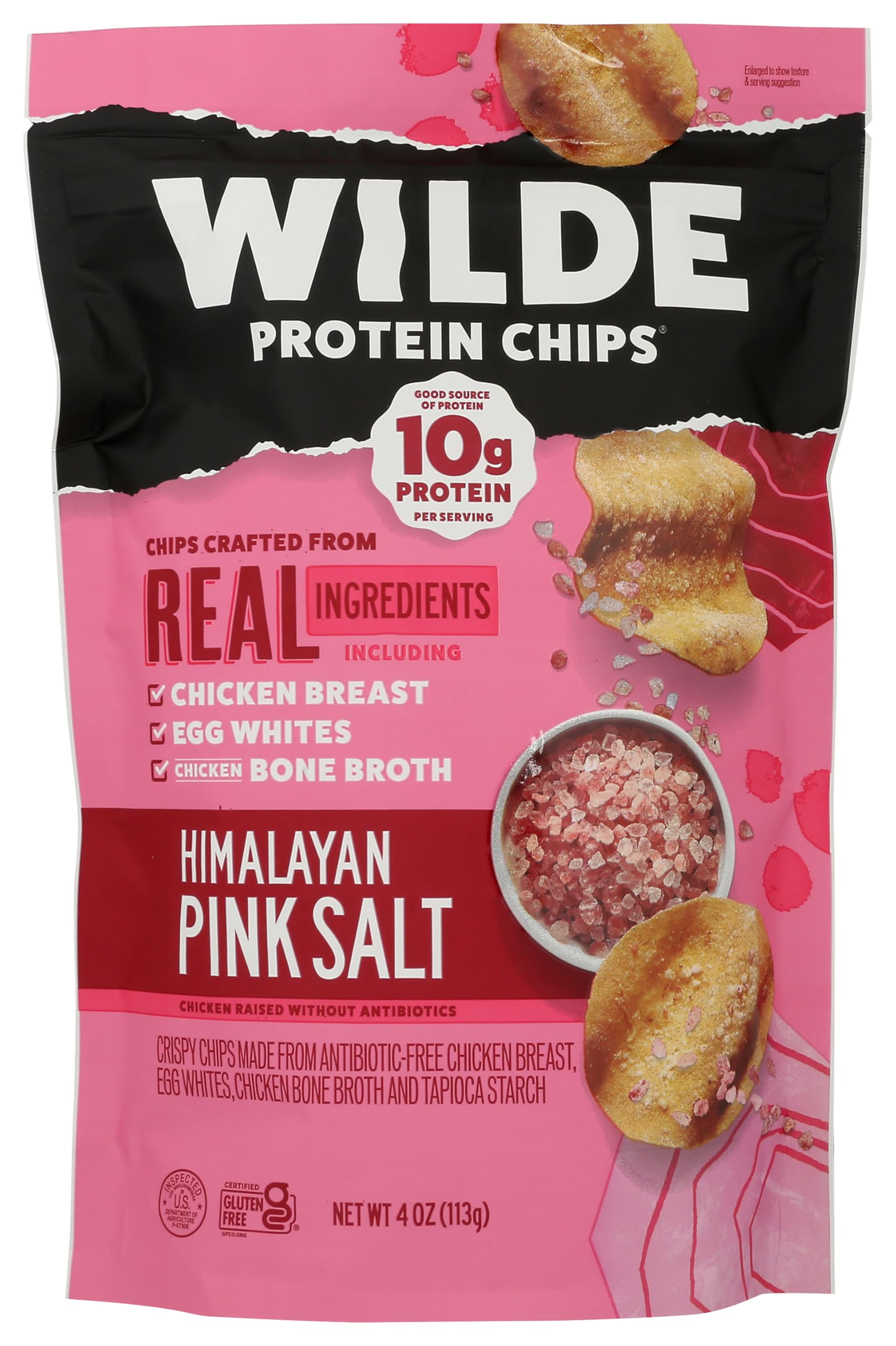 Wilde Brands Himalyan Pink Salt Chicken Chips, 4 Oz