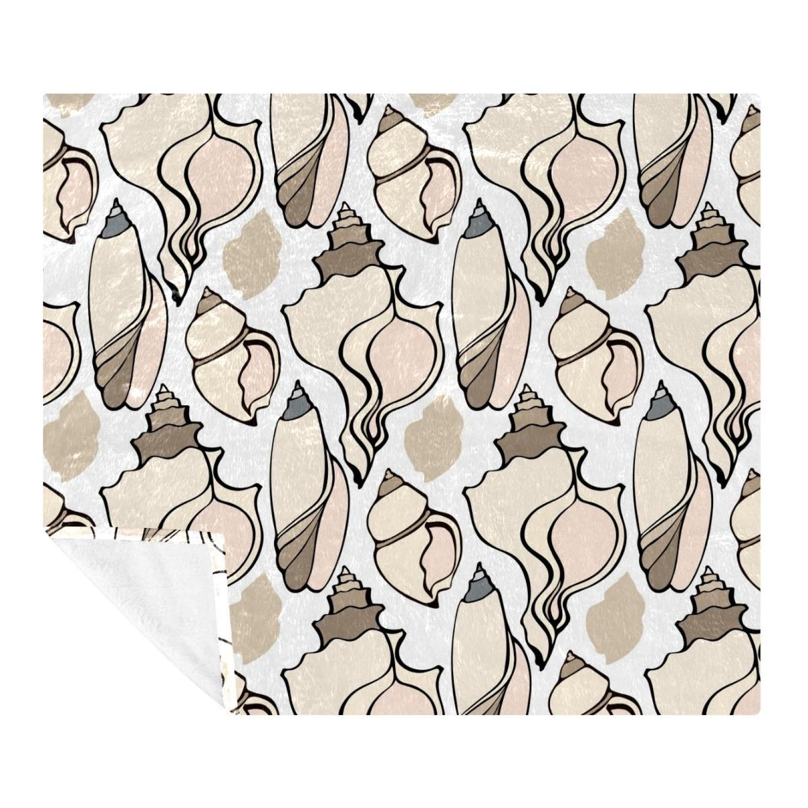 Couverture polaire motif coquillage un cadeau réconfortant et doux pour petits et grands