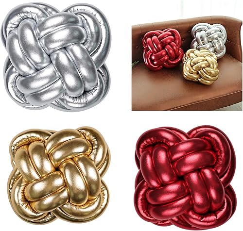 Miniatura 3 de Cojín redondo de nudo suave bronceador, decoración del hogar, almohadas anudadas hechas a mano, cojines lumbares para sofá, cojines para oficina