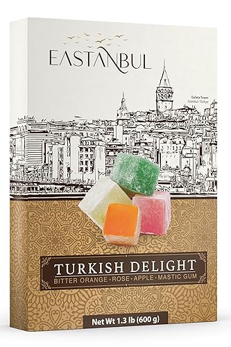 Eastanbul Delicia turca con sabor a rosa sabor a menta chicle de masilla vainilla lokum tradicional Loukoumi parve natural saludable fresco suave