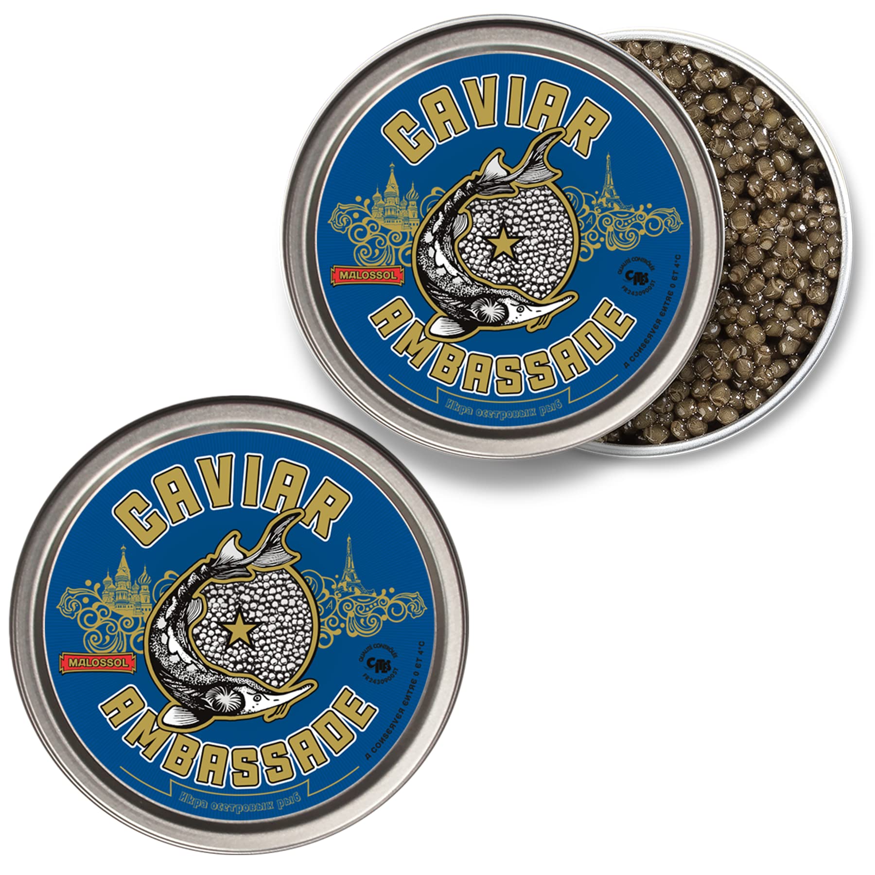 Caviar Beluga de Bulgarie - Huso Huso - 2 X 100g - Livraison réfrigérée - CAVIAR AMBASSADE