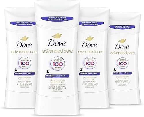 Vista 18 de Dove Advanced Care Anti Deo Stick Cool Essentials Pack de 12 para ayudar a la reparación de la barrera cutánea después del afeitado, control