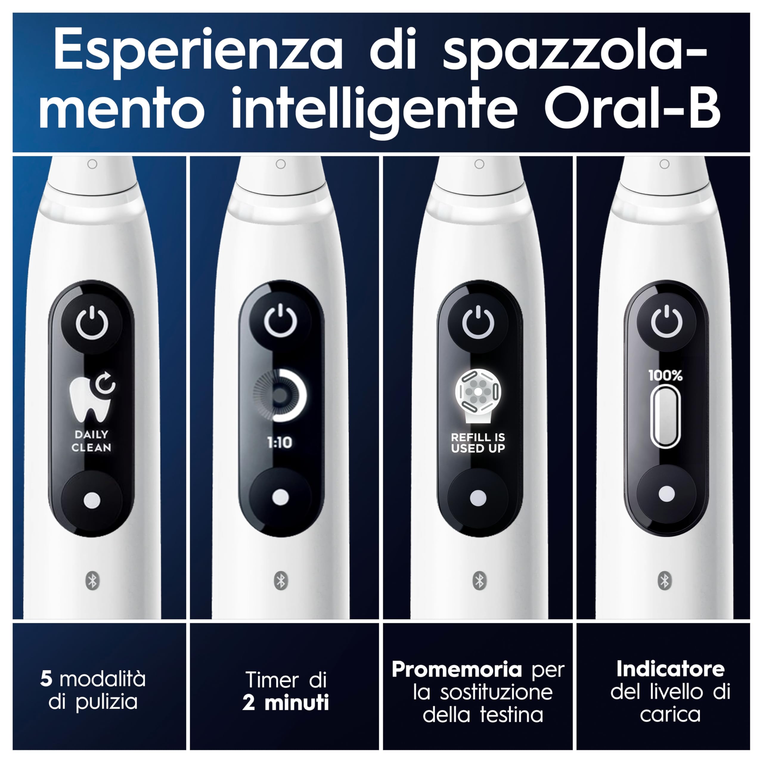 Oral-B Spazzolino Elettrico Ricaricabile iO 7N Bianco, 2 testine, 1 Custodia Da Viaggio. 1 Spazzolino