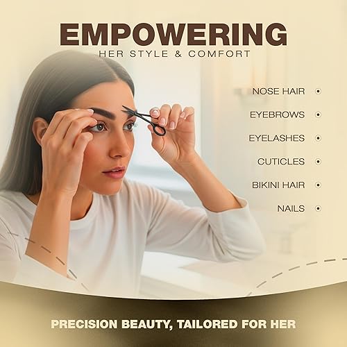 Miniatura 5 de Utopia Care - Tijeras de cabello facial curvadas y redondeadas para hombres, tijeras para bigote, pelo de nariz y barba, uso seguro para cejas,
