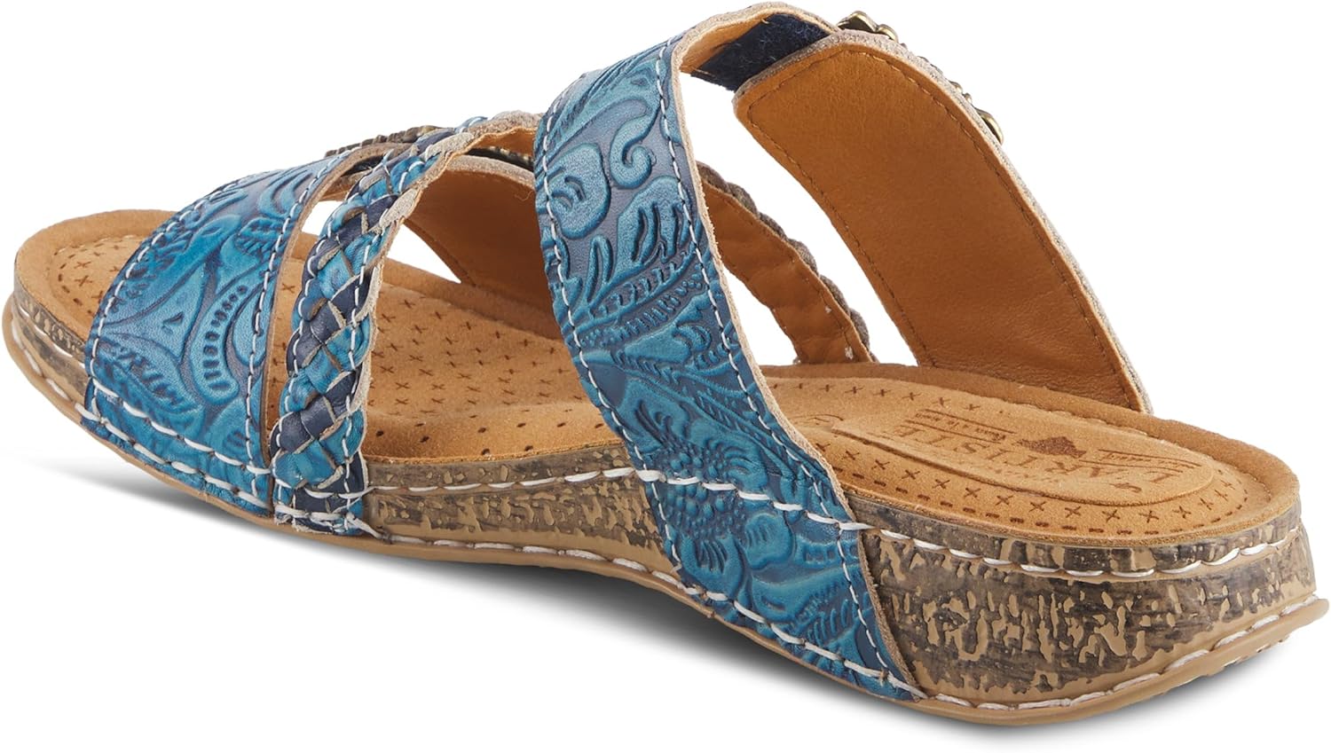 Spring Step L’Artiste Astra Women’s Hand Painted Leather Cushioned Insole Sandals - Adjustable Hook and Loop Closure, Cork Sole, Slip-On Open Toe Comfort Sandal - Image 8