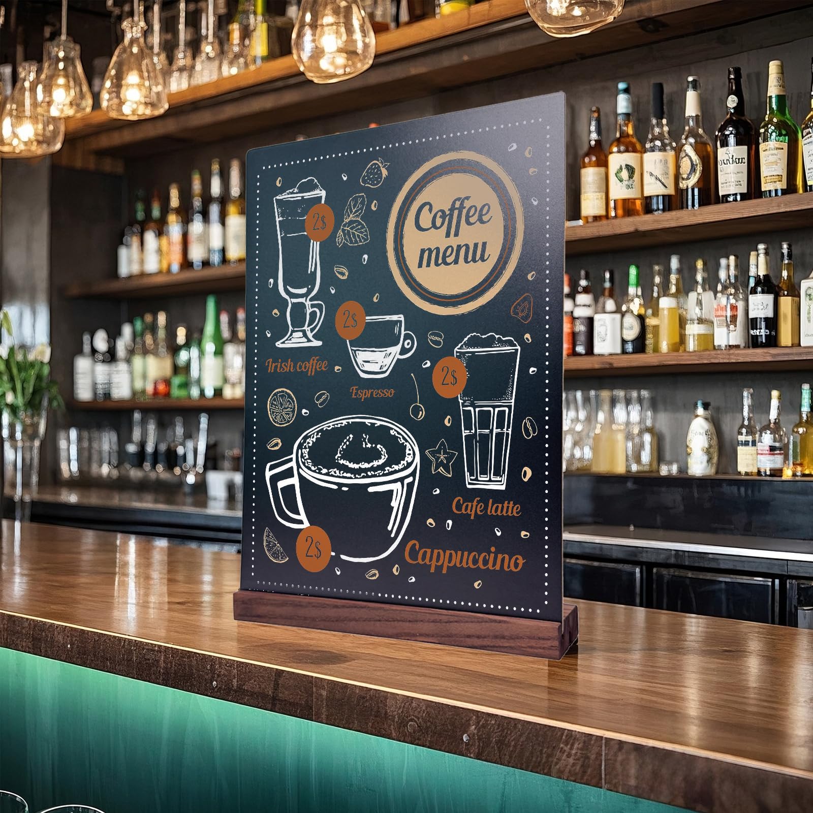 Hniuyun 3 Pack Tabletop Chalkboards, 8.3x11.6 Inch Double-Sided Menu Board with Wood Stand, Reusable Message Sign for Bars, Restaurants, Stores, and Cafes - Image 2