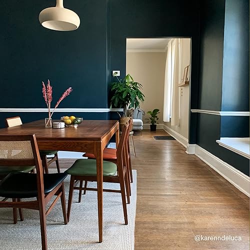 Miniatura 6 de BACKDROP | Pintura interior premium | Muestra de pintura adhesiva grande | SURF CAMP - Azul oscuro con matices verdes | Muestra de color de 12 x 12