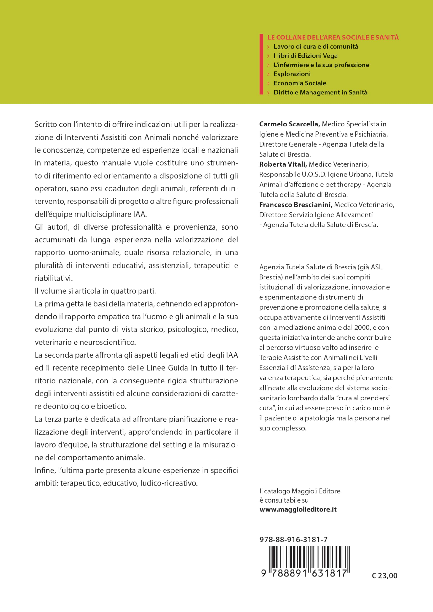 Interventi assistiti con gli animali. Manuale per operatori