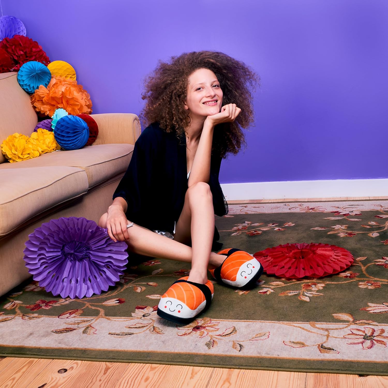 Coddies Sushi Slippers - Memory Foam Soles & Anti-Slip Grip - Novelty Hilarious Presents for Indoor & Outdoor Use - Gift for Men, Women & Teens - Image 3