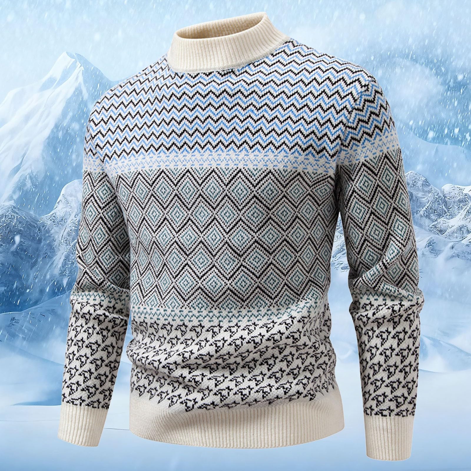 Genérico Jersey De Lana Hombre - Jerseis Hombre Suéter de Punto de Invierno Abrigo de Manga Larga Suave cálido Cuello Redondo Ropa Informal cómodo diseño térmico Top de Moda