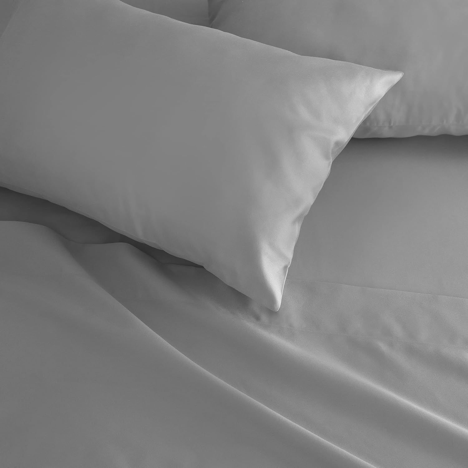 WELSPUN BASICS Full Size Sheet Set - 3 Piece, Hotel Luxury Bed Sheets - Comfy Cotton Printed Sheets - Wrinkle Free & Breathable, Cooling Sheets, Soft & Durable, Easy Care, Deep Pocket - Dark Grey