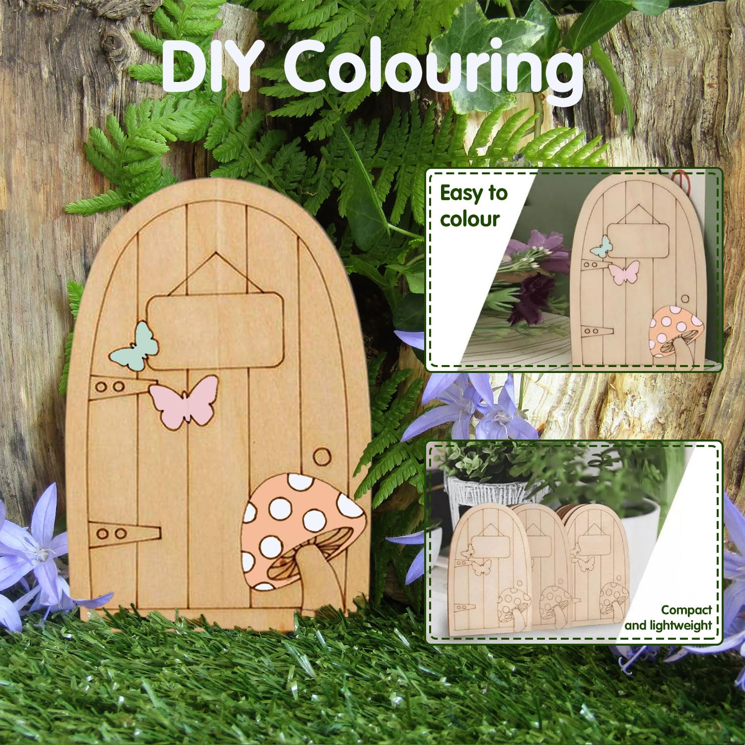 NBEADS 30 Pz Porta Fata in Legno Non Verniciato, Non verniciati, a Tema fatato, in Legno, Decorazione Fai da Te, Decorazione per casa, Ufficio, Feste, Bianco Antico