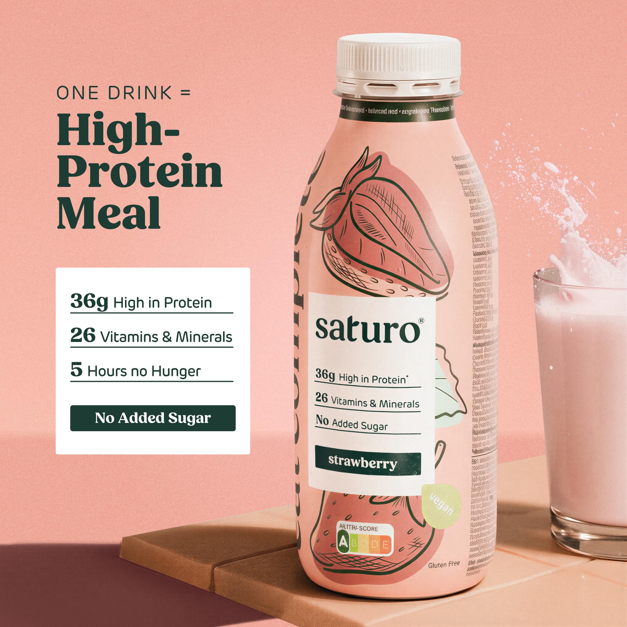 SATURO® czekolada do mączek do picia | Pokarm Astronaut z białkiem i 500kcal | Wegańska żywność do picia z cennymi składnikami odżywczymi | 6 x 500 ml