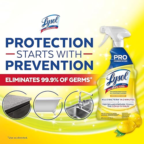 Miniatura 5 de Lysol Limpiador multiusos profesional, spray desinfectante y desinfectante avanzado de limpieza profunda, para uso comercial, uso para limpiar y