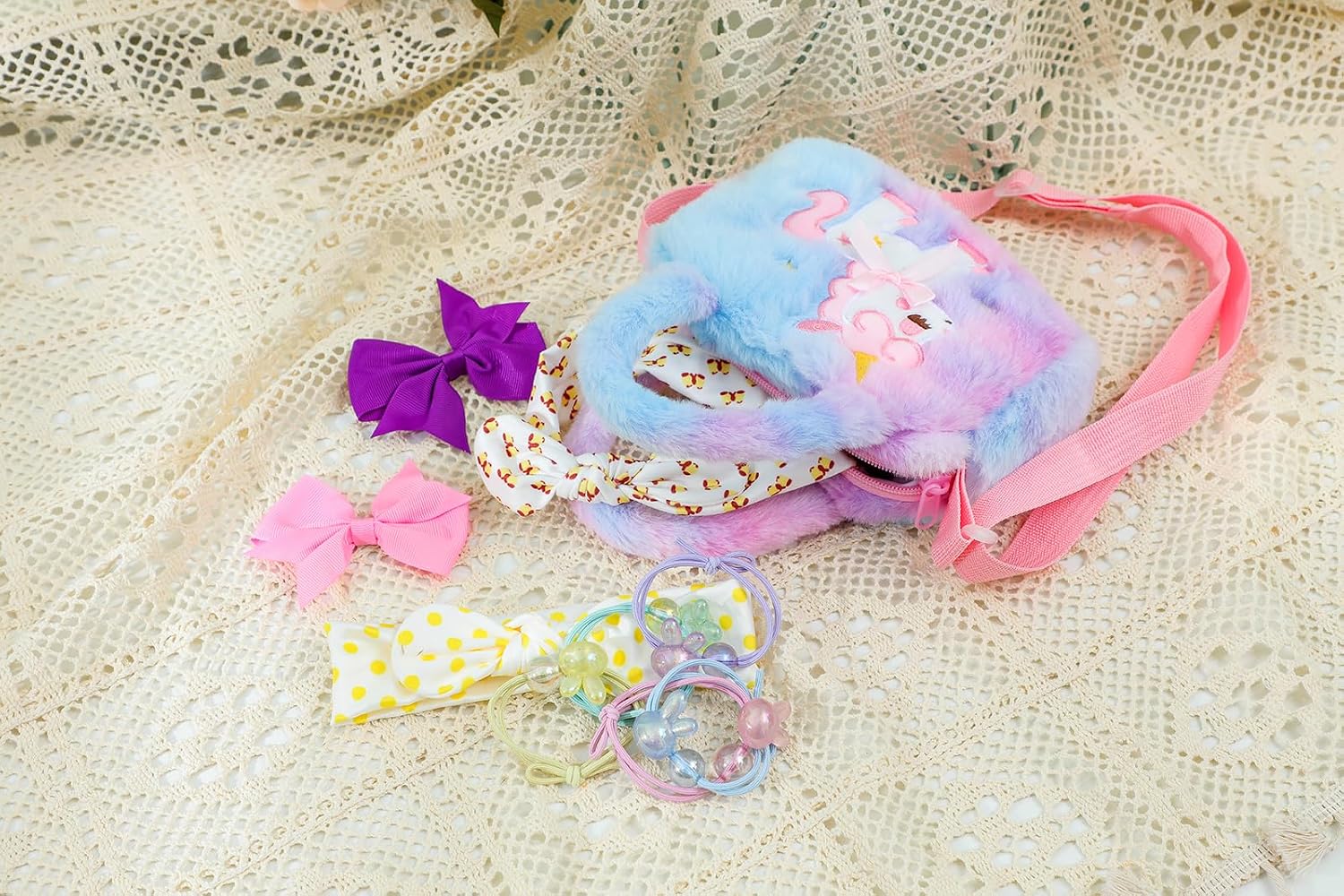 Kids Crossbody Bag Girls Crossbody Bag, Small Plush Unicorn Bag Unicorn Purses for Girls, Little Girls Purse