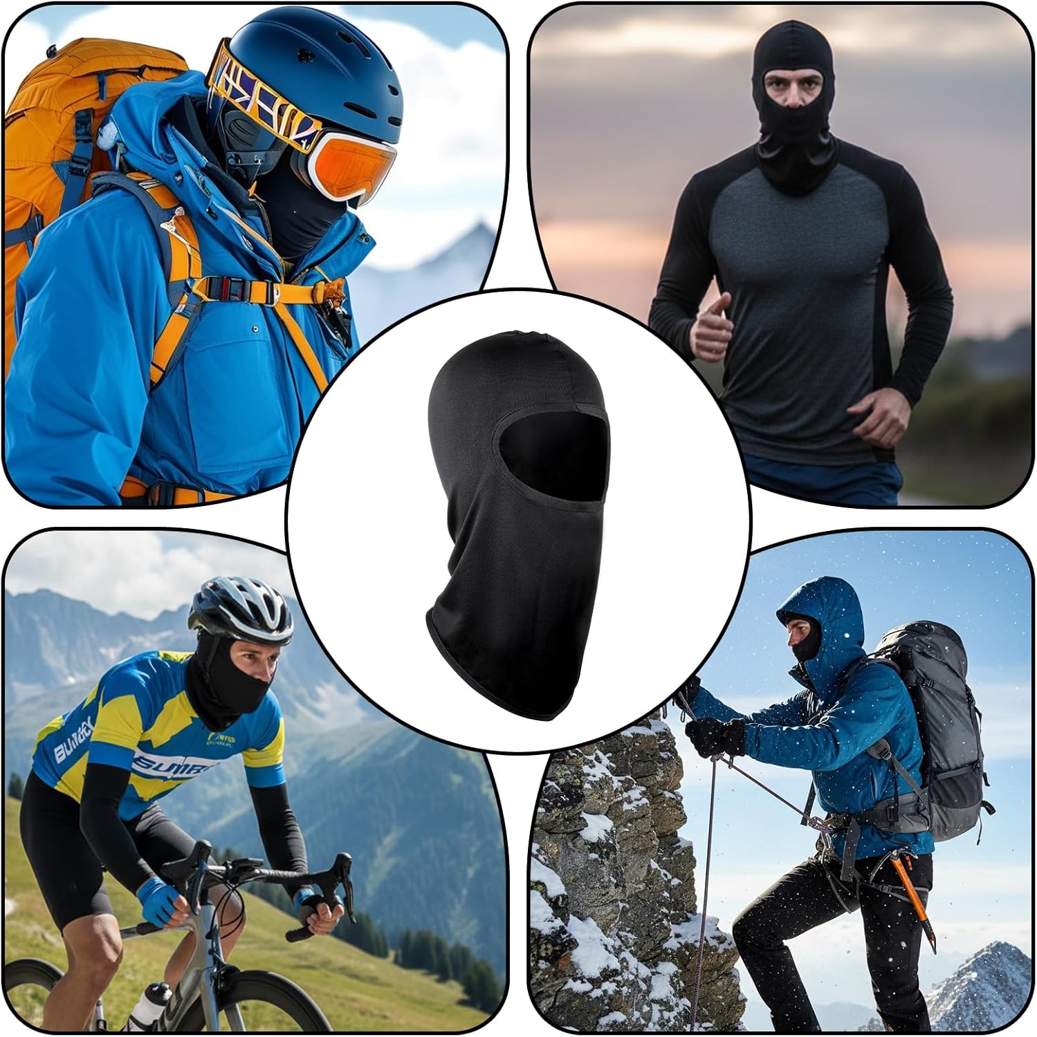 3 Pieces Winter Full Face Mask Motorcycle Face Masks, Balaclava Black Ski Mask for Men Women, UV Protector Scarf Windproof Weather Summer Cooling Neck Gaiter - Image 5