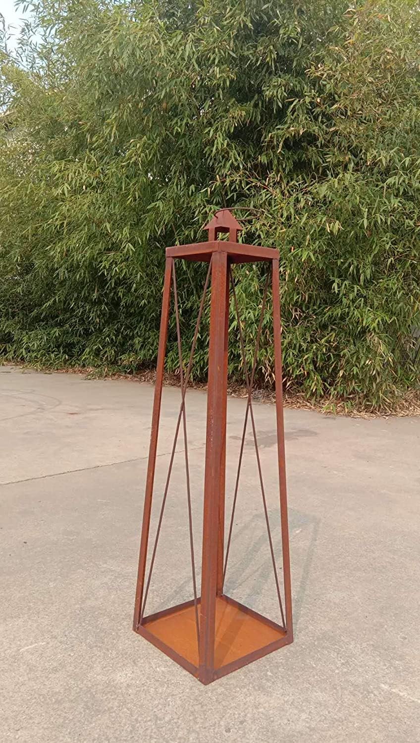 Świecznik ogrodowy z metalu, mocny materiał, do ogrodu, na Boże Narodzenie, metalowy lampion ogrodowy (032113: szer. 22 cm, szer. 33 cm, wys. 120 cm)