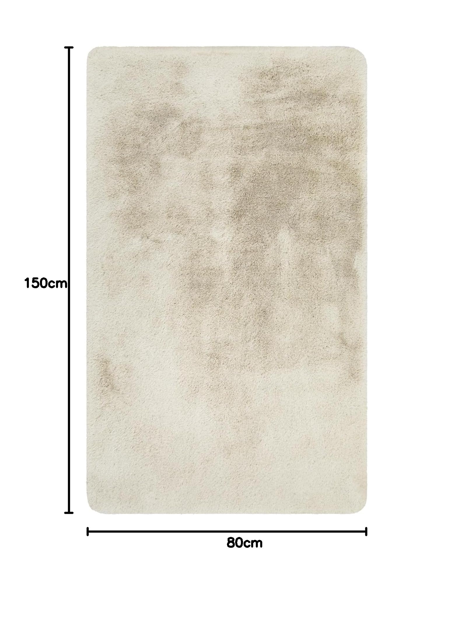 WECONhome Basics Emil - Alfombra de baño (80 x 150 cm), color crema y beige | Elegante alfombra de baño, antideslizante, lavable y supersuave, ideal para un baño moderno