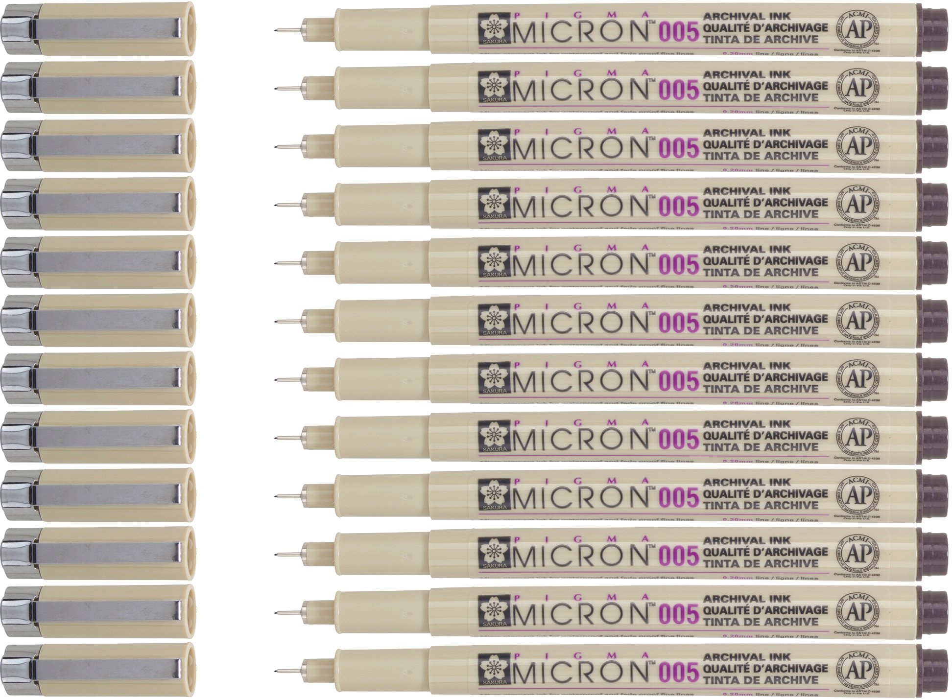 Sparpack 12 x Pigma MICRON Fineliner SEPIA (#117), 0.2mm (Nr.005)