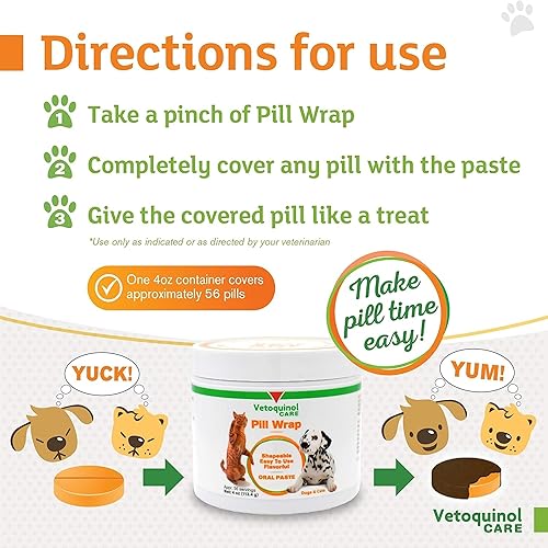 Miniatura 4 de Vetoquinol Golosinas Envolventes para Pastillas para Perros y Gatos – 4 oz, 56 porciones – Oculta pastillas de cualquier tamaño y forma – Pasta