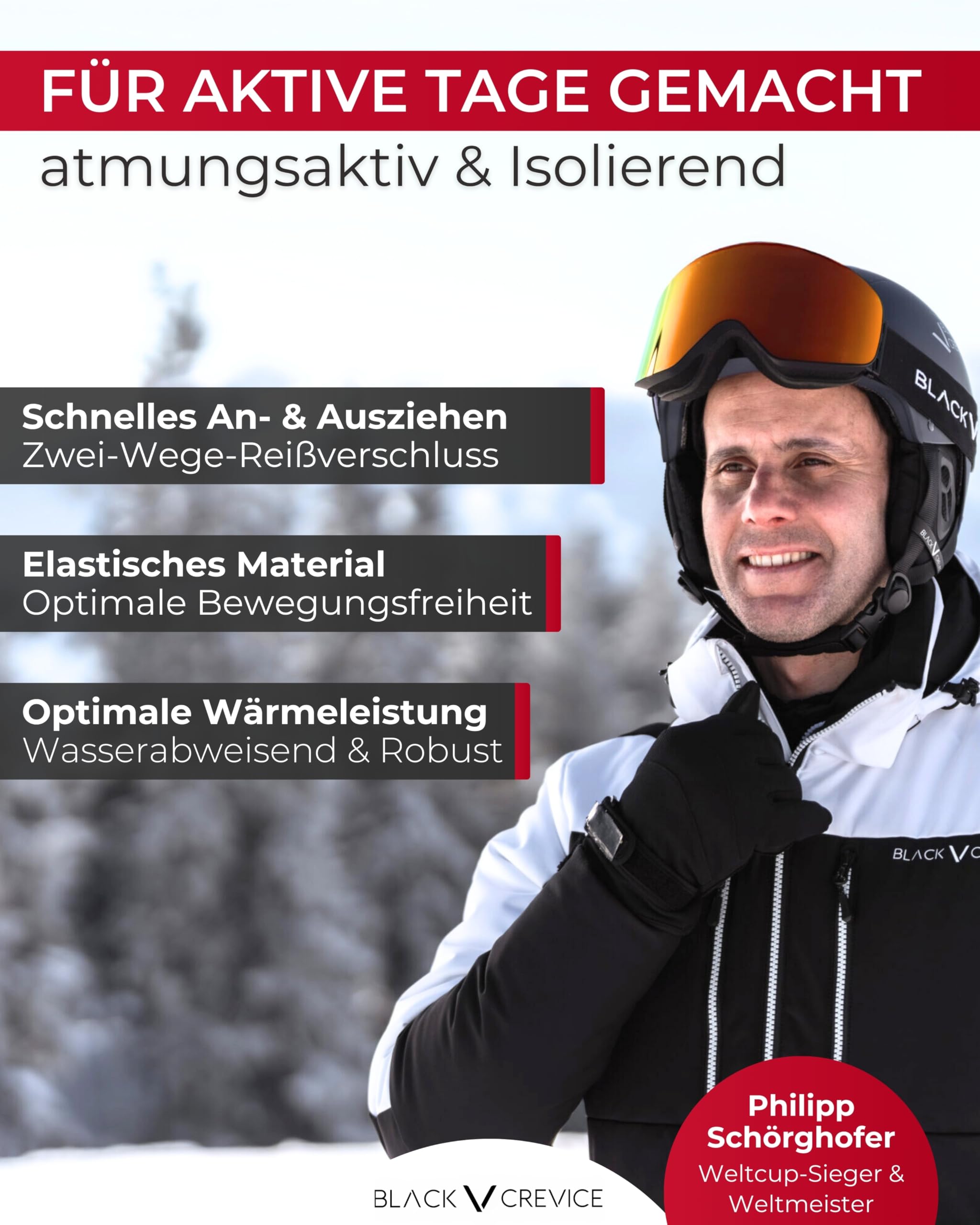 Black Crevice Damen Skirock - Modischer Thermorock in Verschiedenen Größen - Isolationsrock Mit Wattierung - Winter-Sportrock Mit Elastischem Bund