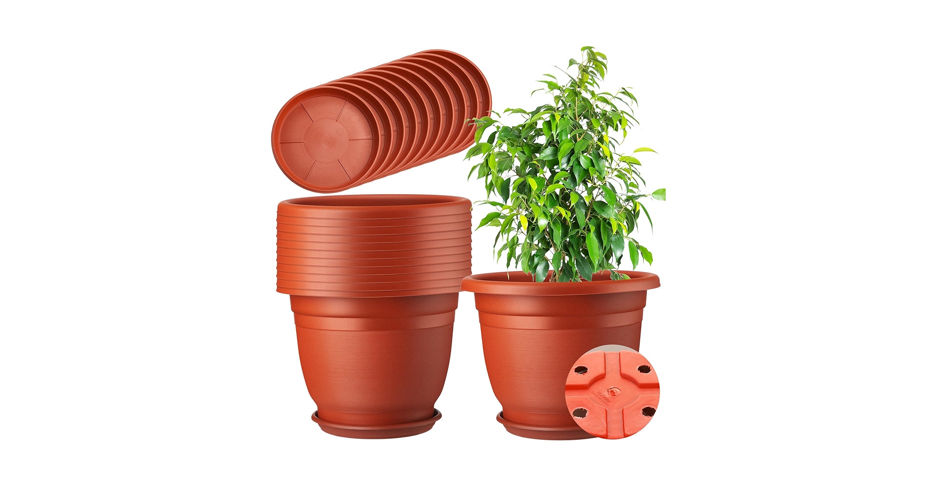 鉢・プランター BOTANIZE PLA POT ORANGE SQUARE 2pcs Vibrant Orange Ceramic Planter Set