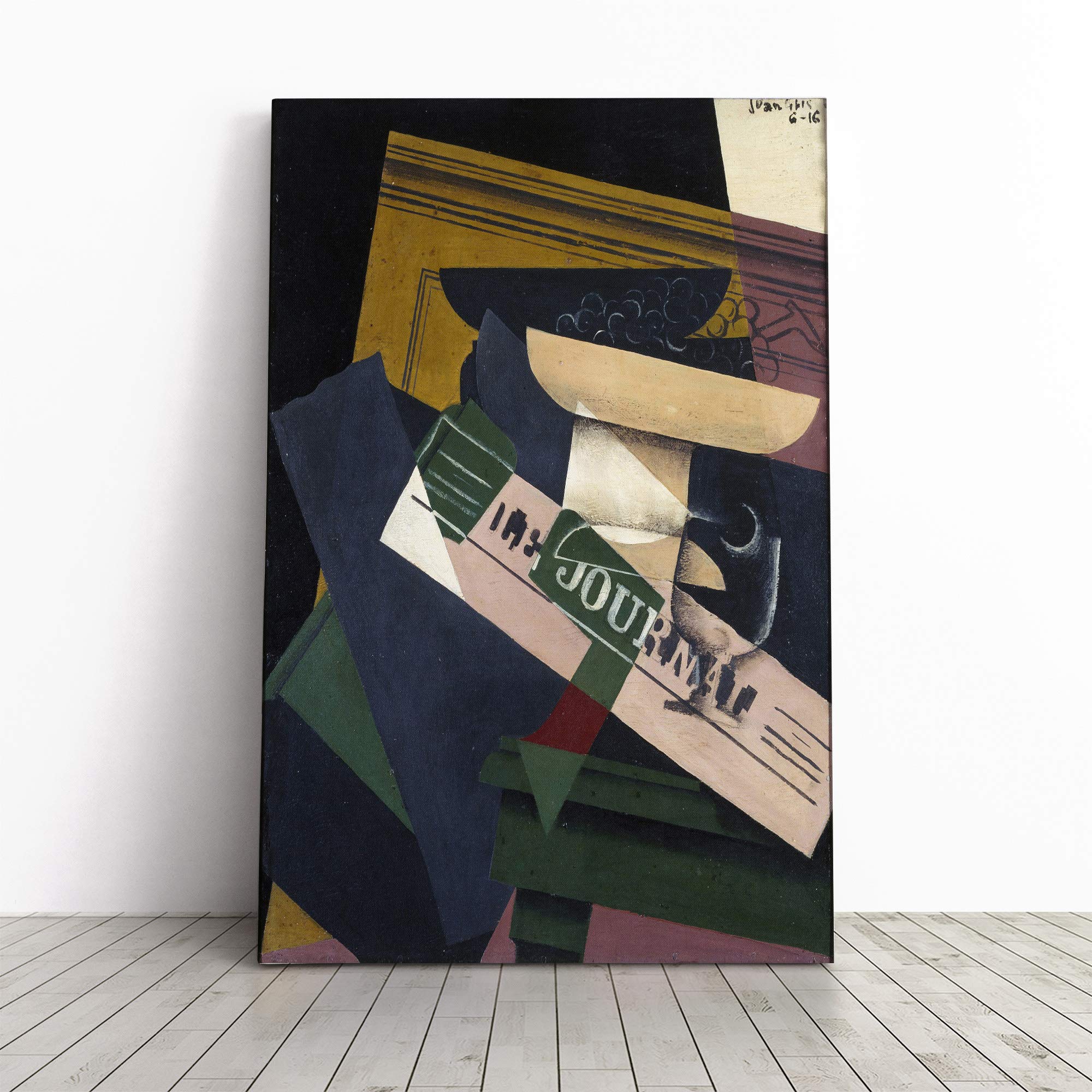 Juan Gris Still Life (9) Canvas Print | Gallery Wrapped 30mm Frame Wall Art | 24x16 inches | Ready to Hang | Modern Still Life Picture | Living Room Bedroom Lounge Office