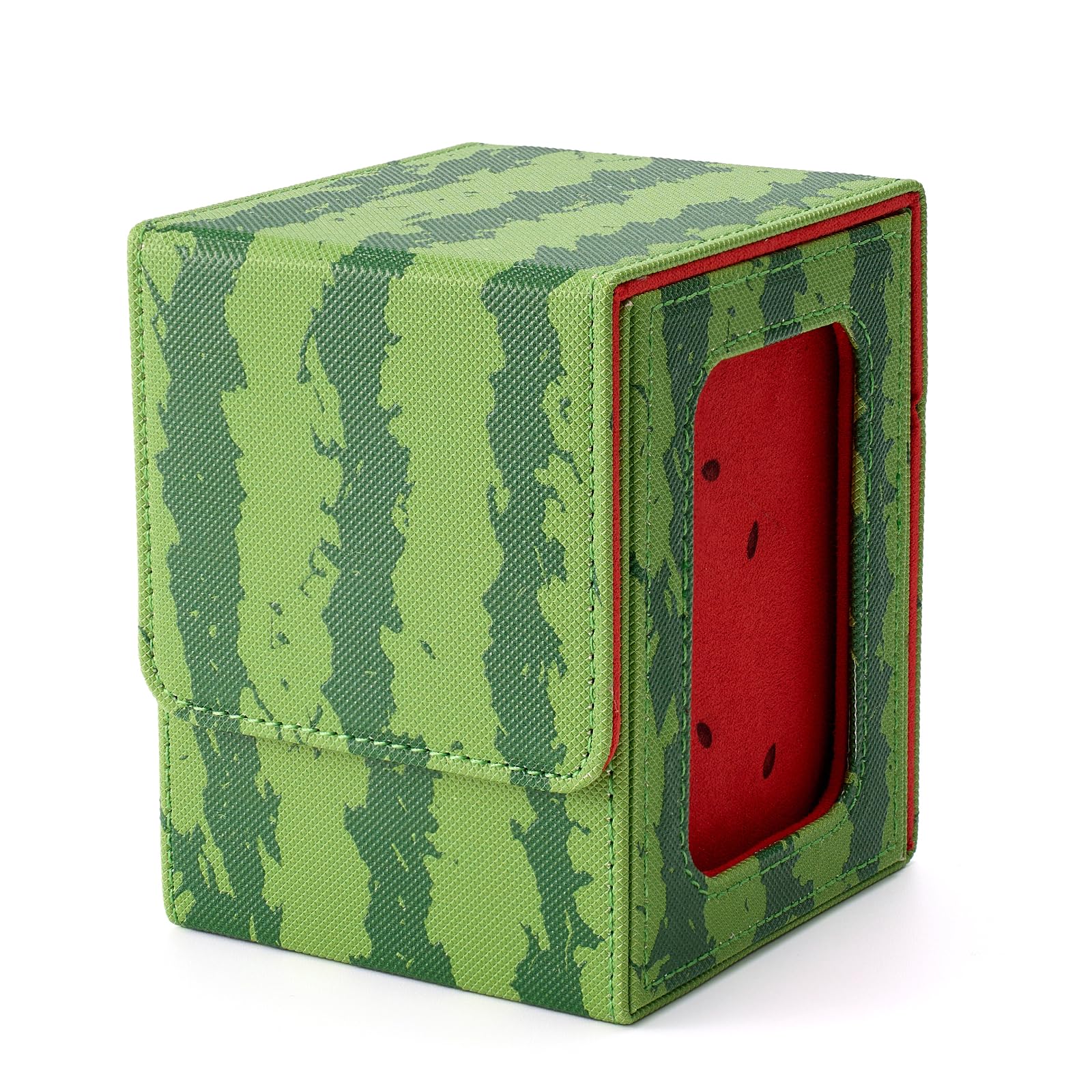 Venssu Dark/Light/Green Watermelon Themed Deck Box With Commander Display Window