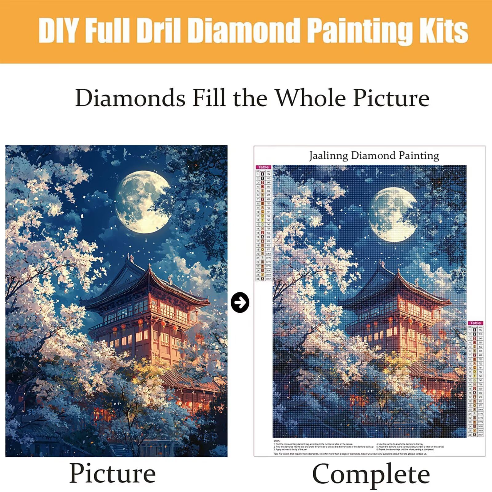 Diamond Painting Kit Completo, Diamond Painting Piccola Città, 5D Pittura Diamante Kit Manualidades Adultos DIY Diamantini Crystal Art Disegni Ricamo a Punto Croce Artigianale,60x90cm Paesaggio j0-660