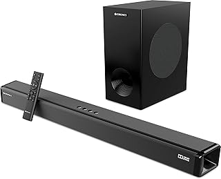 Zebronics ZEB-JUKE BAR 9800 DWS PRO DOLBY ATMOS ब्लूटूथ होम थियेटर साउंडबार डिजिटल वायरलेस सबवूफर के साथ 4K HDR, USB, AUX, ऑप्टिकल, 3xHDMI और रिमोट कंट्रोल का समर्थन करता है. (450 वाट, 2.1.2 चैनल)