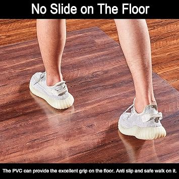 Hard-Floor Chair Mats Clear Floor Mat for Office Chair , 2mm Thick Plastic Chair Mat for Hardwood/Tile Floors, Multi-Purpose Non-Slip Computer & Desk Chair Mat, Heavy Duty Floor Protector for Rolling
