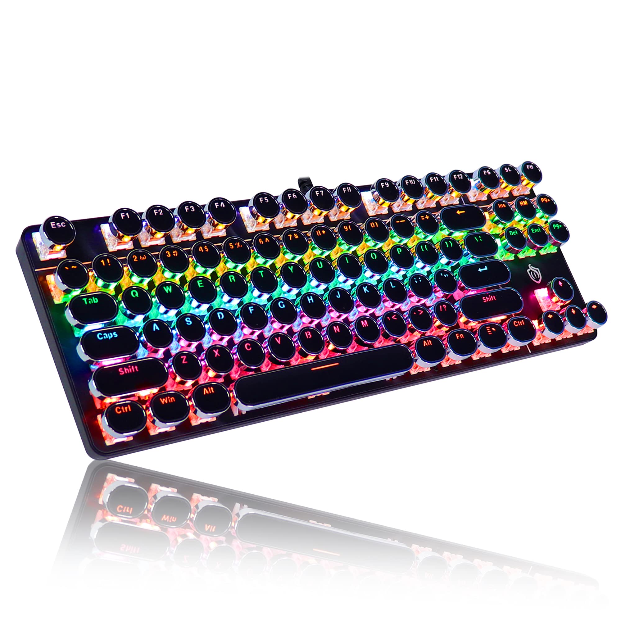 Amazon | COMESPAC ゲーミングキーボード 青軸 タイプライター風 