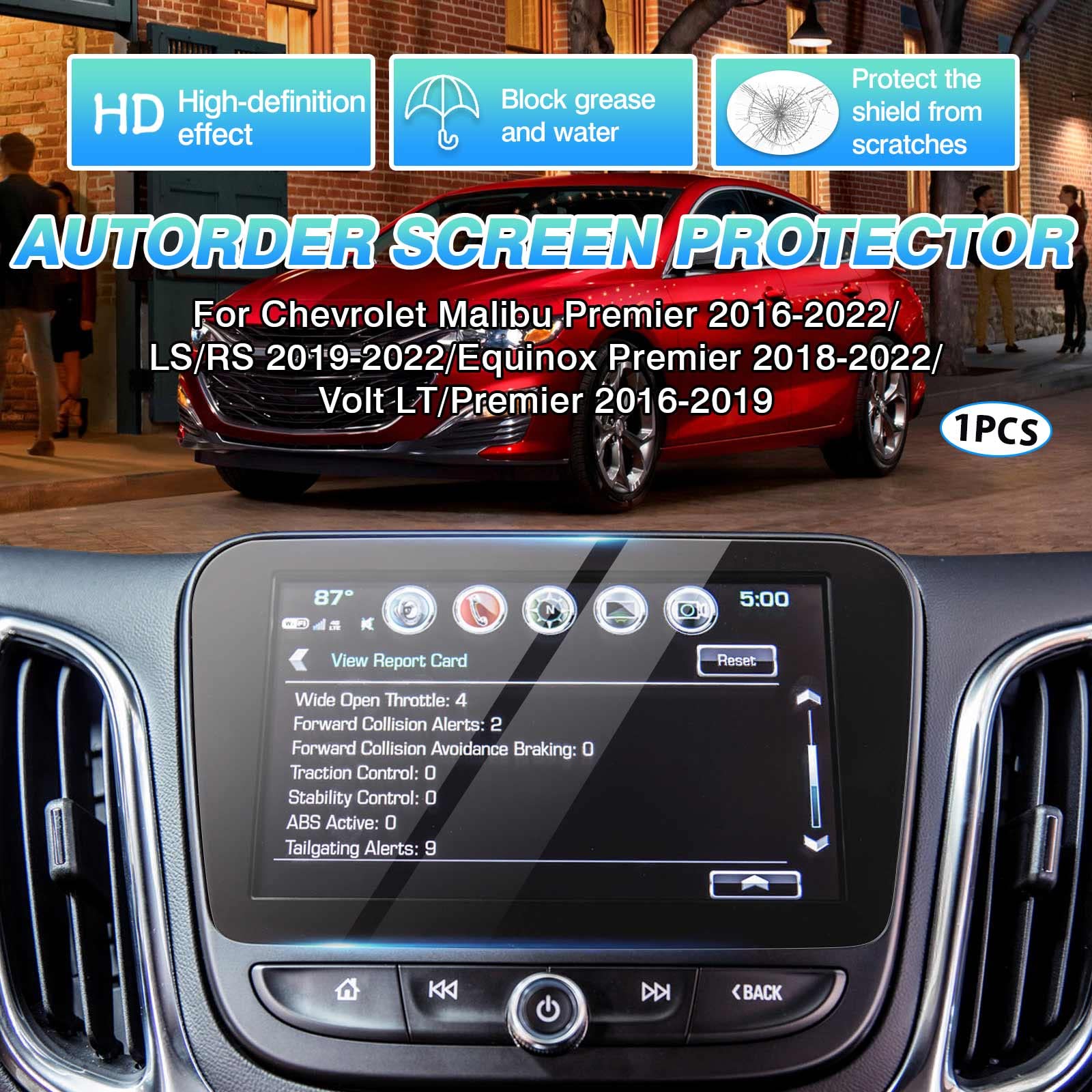 Autorder Screen Protector for Chevrolet Malibu Premier 2016-2024/LS/RS 2019-2024/Equinox Premier 2018-2024/Volt LT/Premier 2016-2019 Tempered Glass 9H Navigation Touchscreen Protective Film(8-Inch)