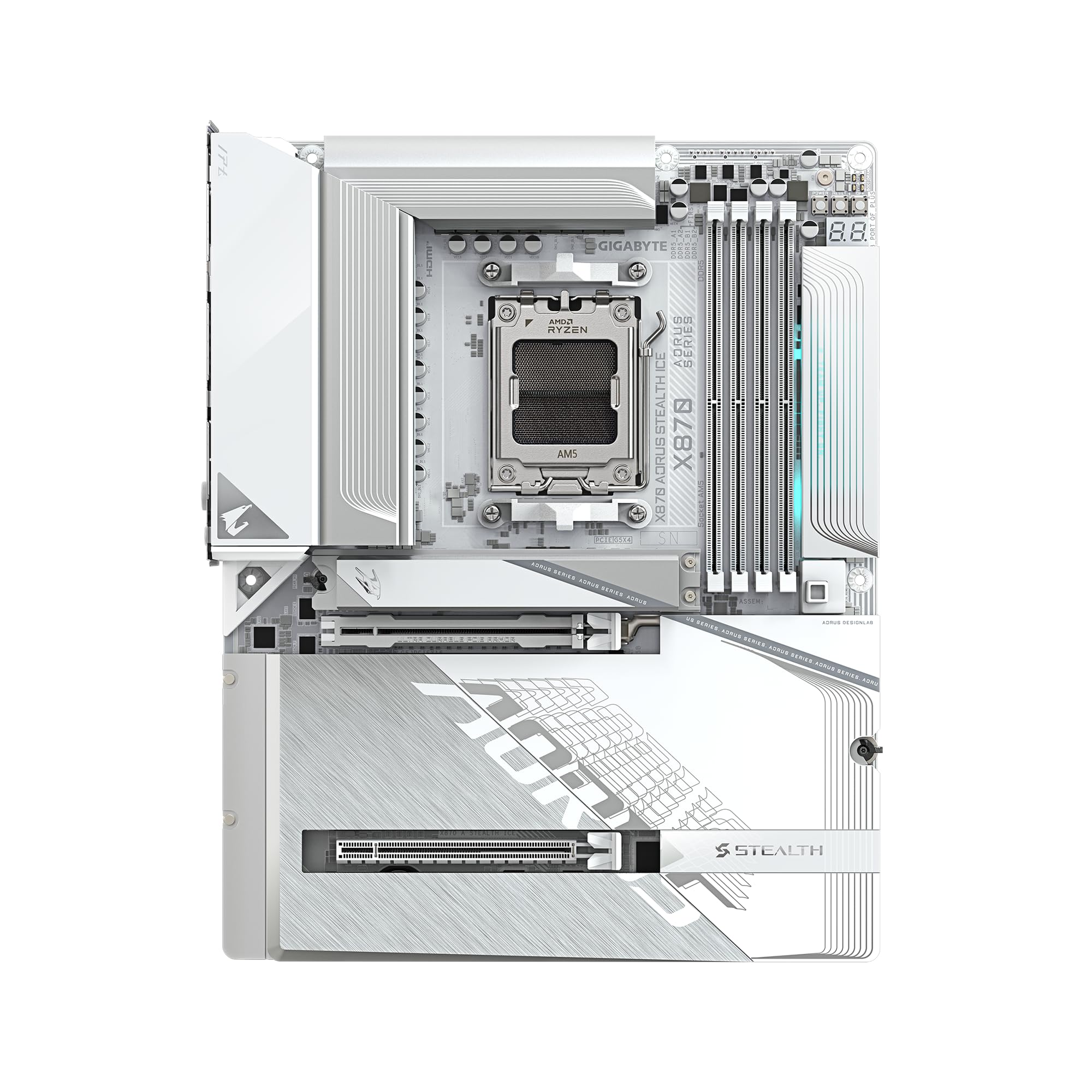 Amazon.com: GIGABYTE X870 AORUS Stealth ICE AMD AM5 Motherboard