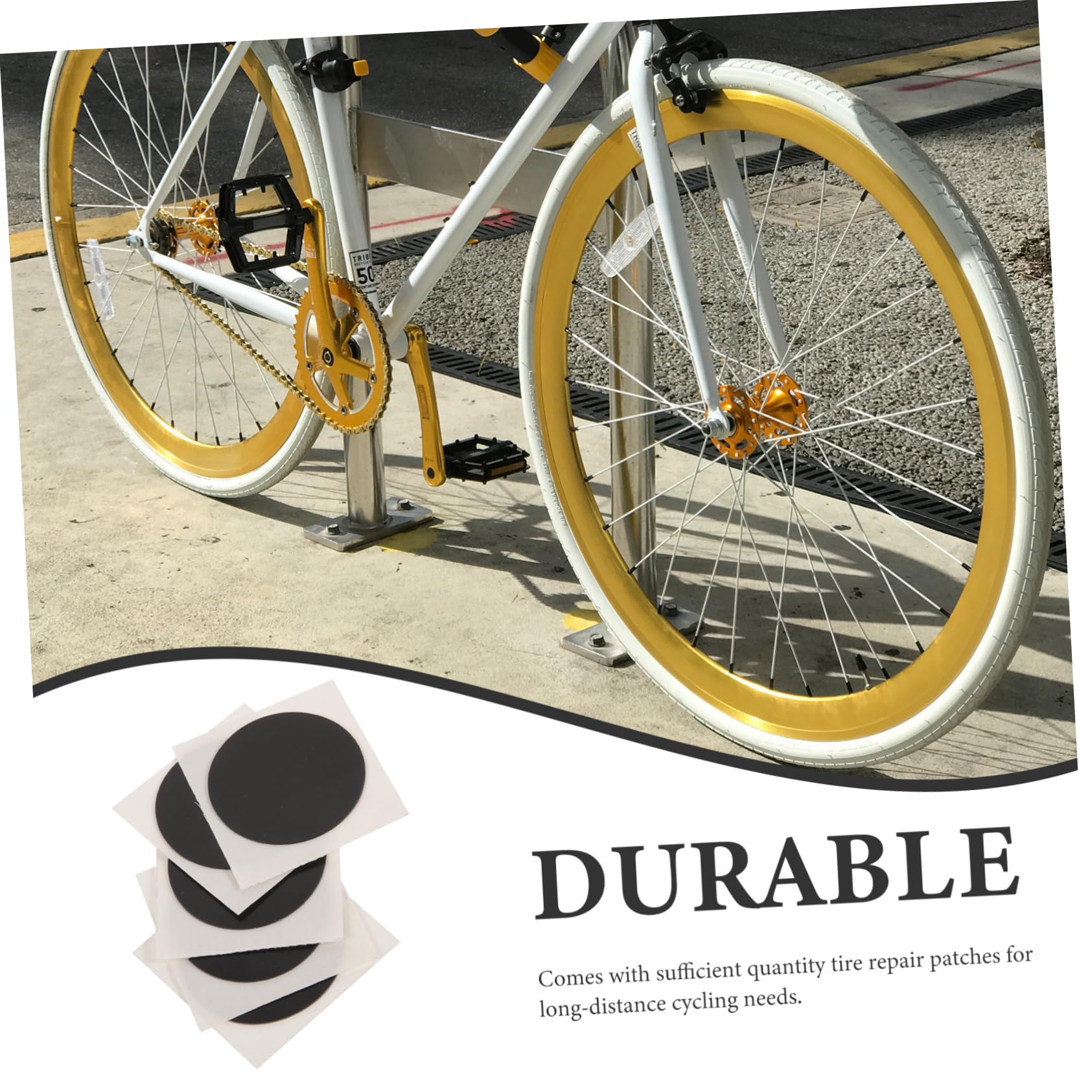 BRIGHTFUFU 10Pcs Heavy Duty Tire Patch Kit Self Adhesive Rubber Puncture Repair Tools for Bikes Cars and Motorcycles Durable Repair Supply for Long Distance Cycling