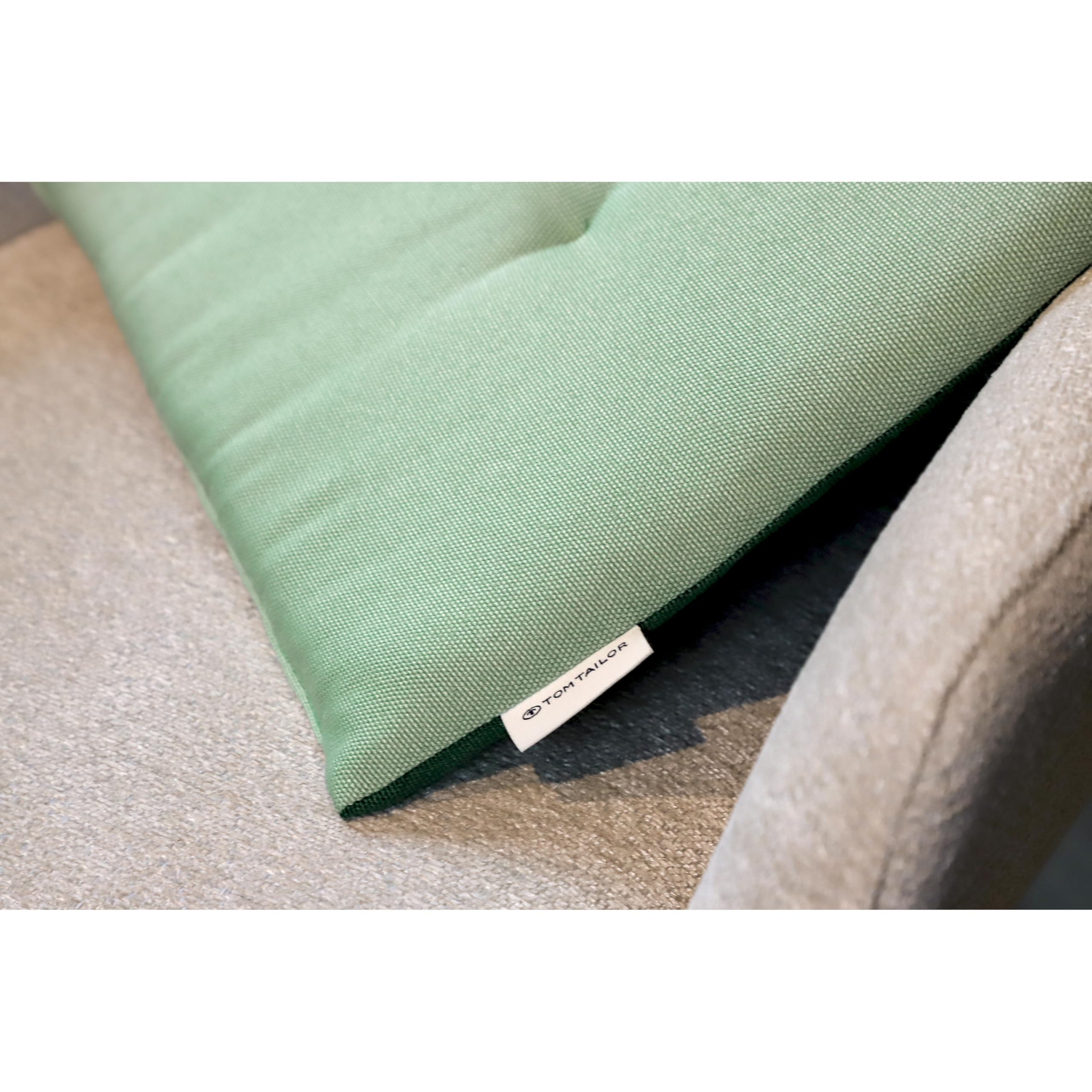 TOM TAILOR Oeko Tex - Juego de 6 cojines para silla (40 x 40 cm, lavables para comedor, silla de oficina, banco, suelo y muebles de jardín), color verde
