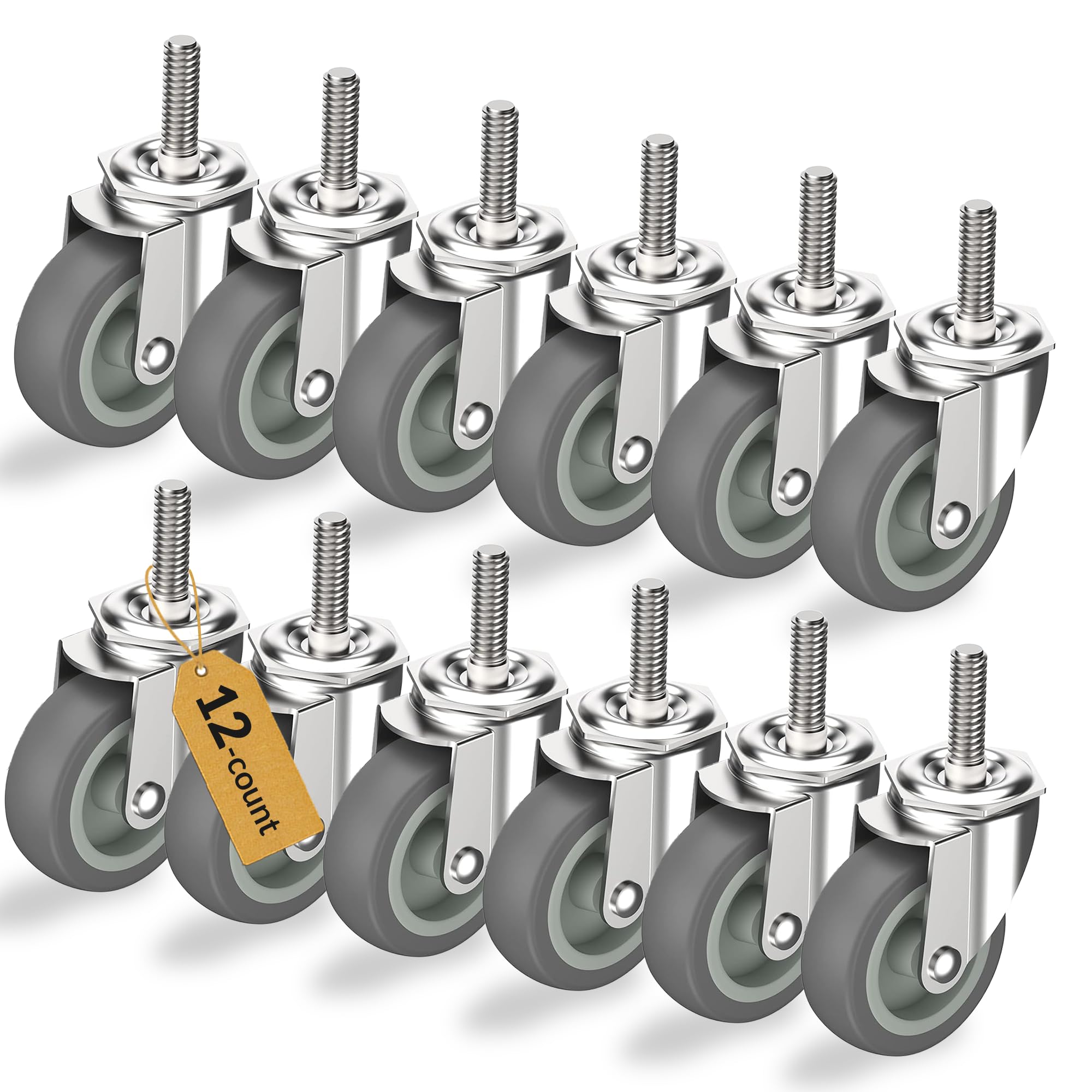 HOLKIE Stem Casters - Heavy Duty & Quiet Rolling -24 HOLKIE Stem Casters - Heavy Duty & Quiet Rolling -24