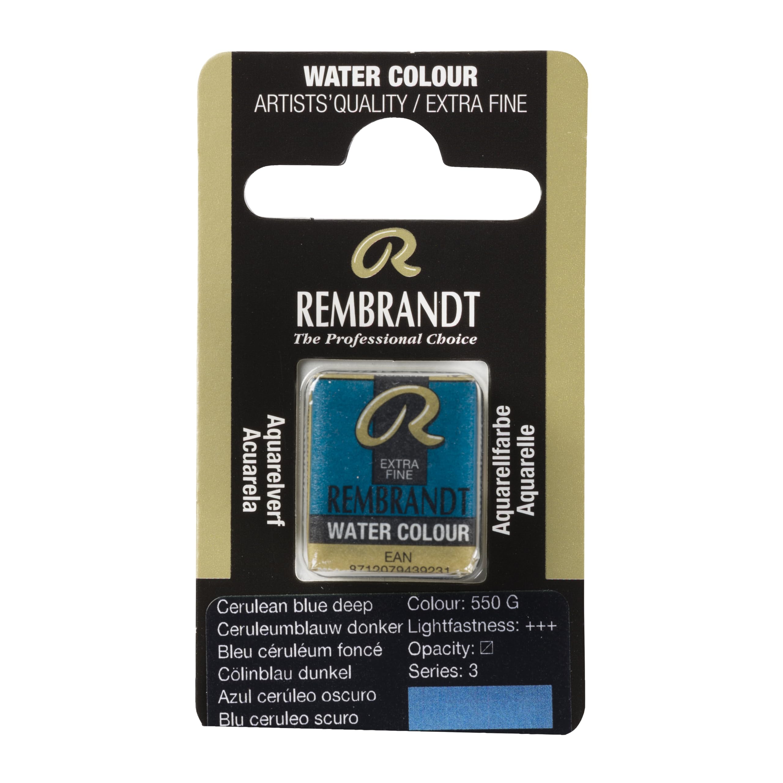 Rembrandt Blue Royal Talens : Watercolour Paint : Half Pan : Cerulean Deep