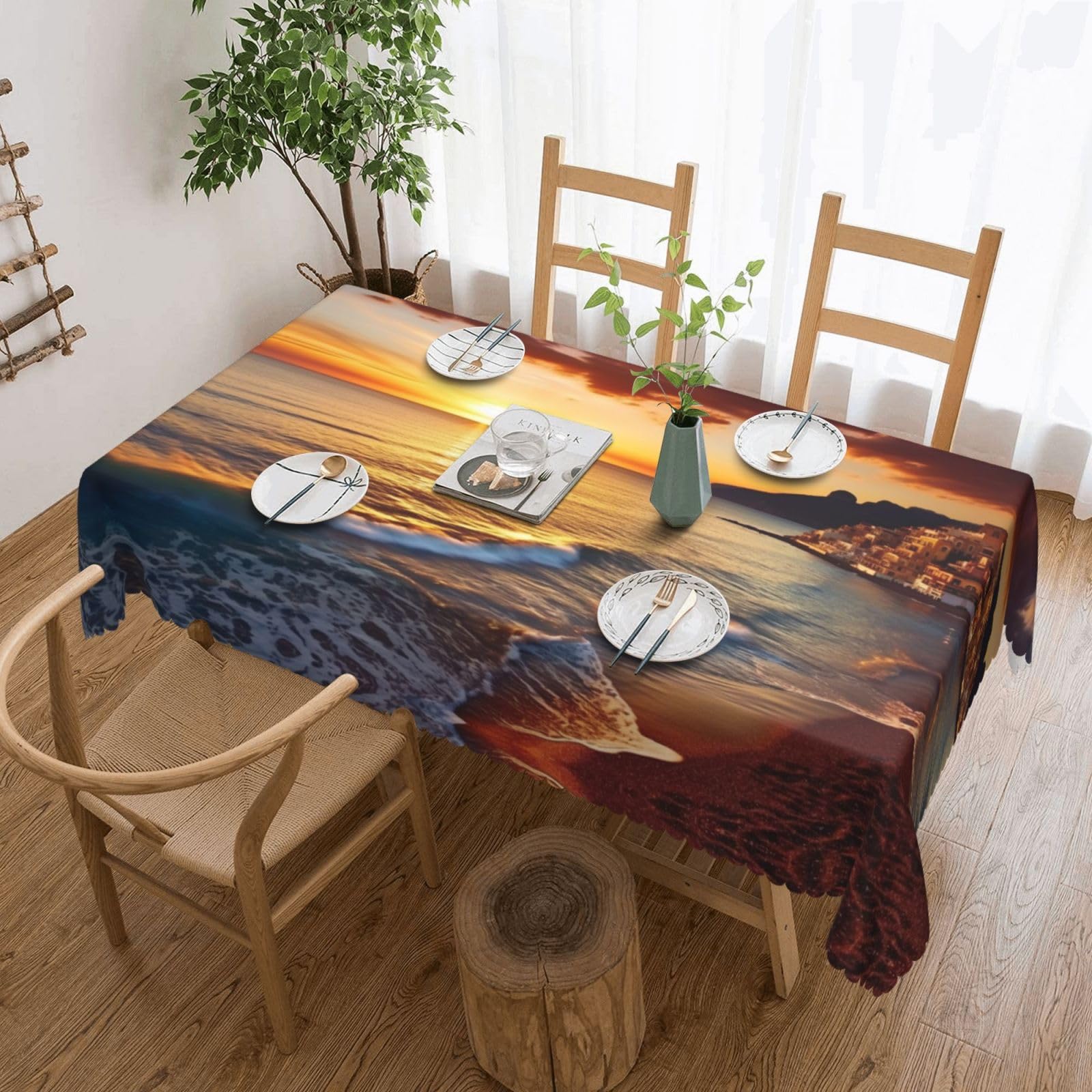 Nappe rectangulaire imperméable de cuisine décorative pour table de restaurant