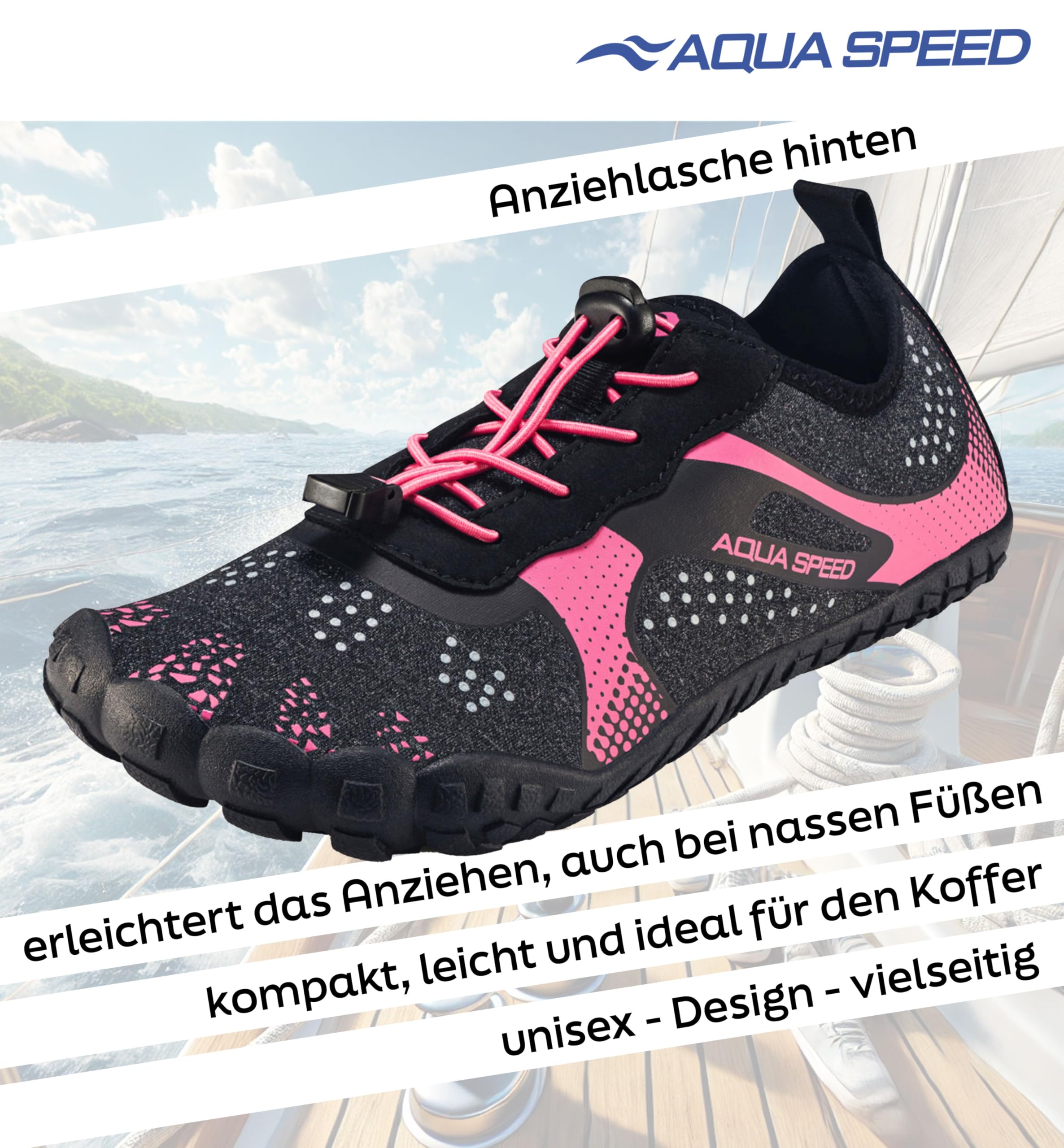 Aqua Speed Nautilus modische Aqua Schuhe + Microfaserhandtuch | Herren | Damen | Jungen | Mädchen | Jugendliche | Profilsohle