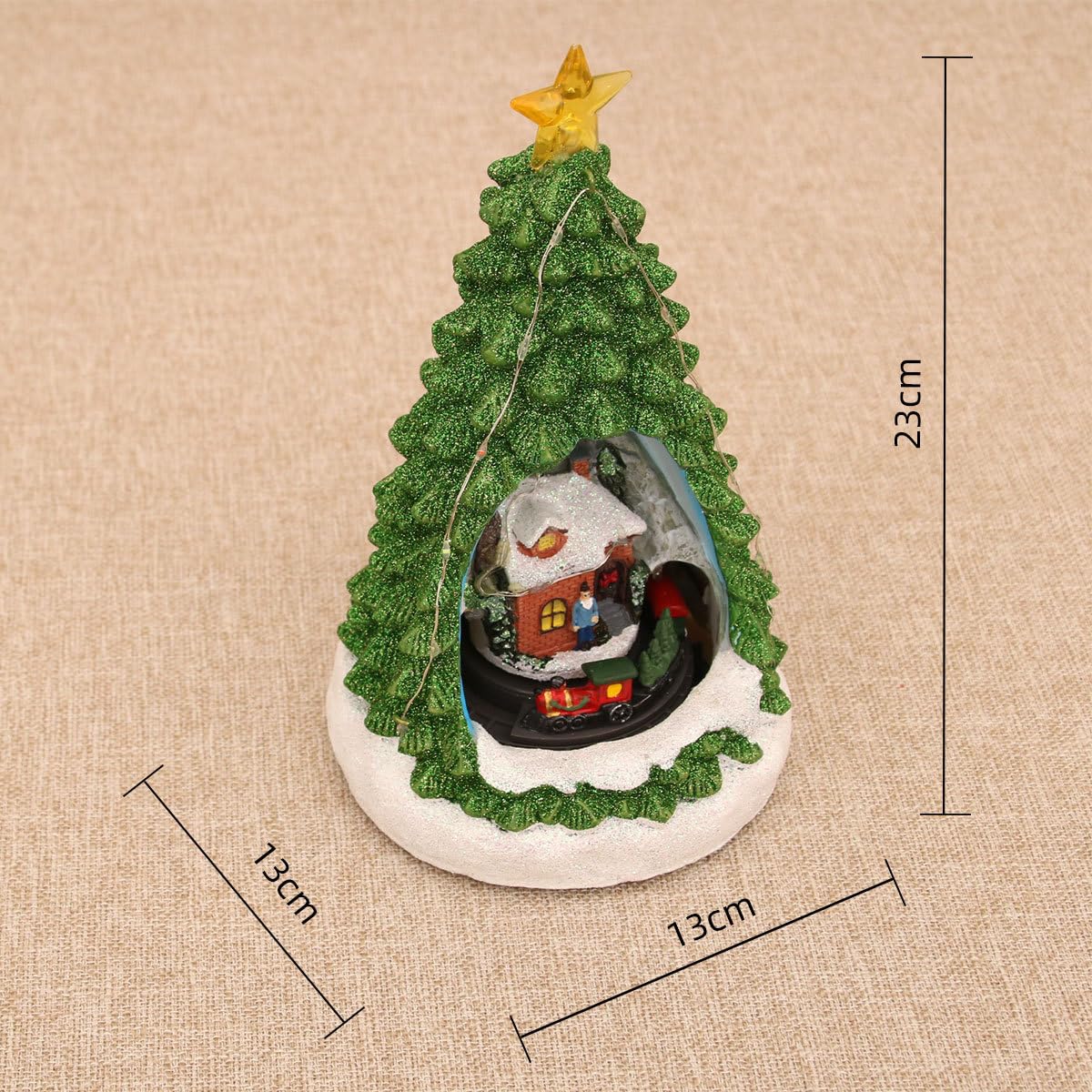 Amazon.co.jp: [Snughom]クリスマス卓上置物 動く列車ミニチュア 光る