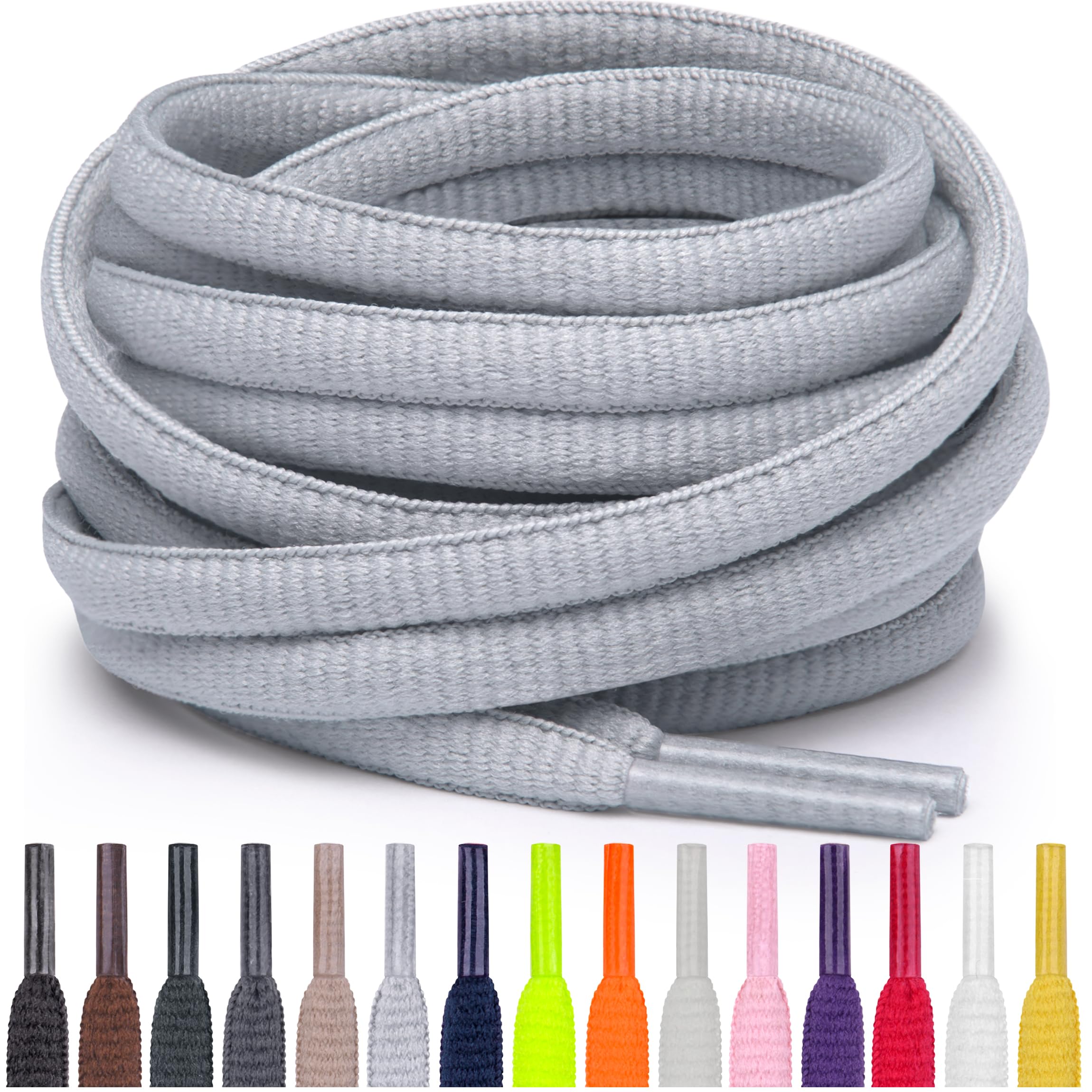 Miscly Oval Athletic Shoe Laces, Multiple Lengths and Colors Available