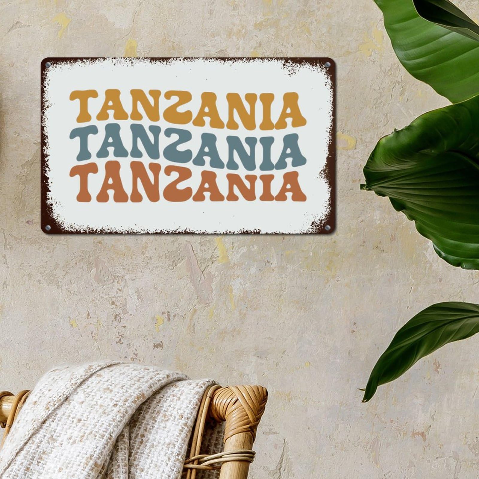 Amazon.com: WoGuangis Tanzania Metal Signs Tanzania Country Name
