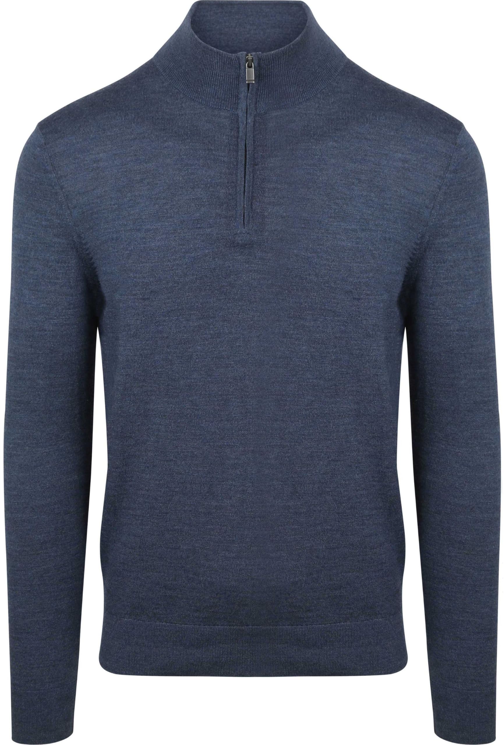 Suitable Maglione a mezza zip in lana merino – taglia – uomo – abbigliamento – slim fit – lana merino – perfetto per autunno e inverno