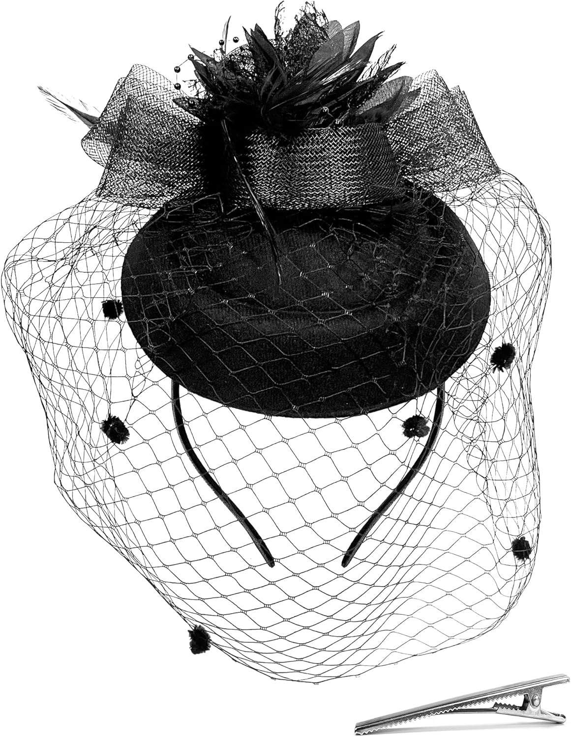 1920s Vintage Fascinators Hats Pillbox Hat Lace Gloves for Women Tea Party Wedding - Image 7