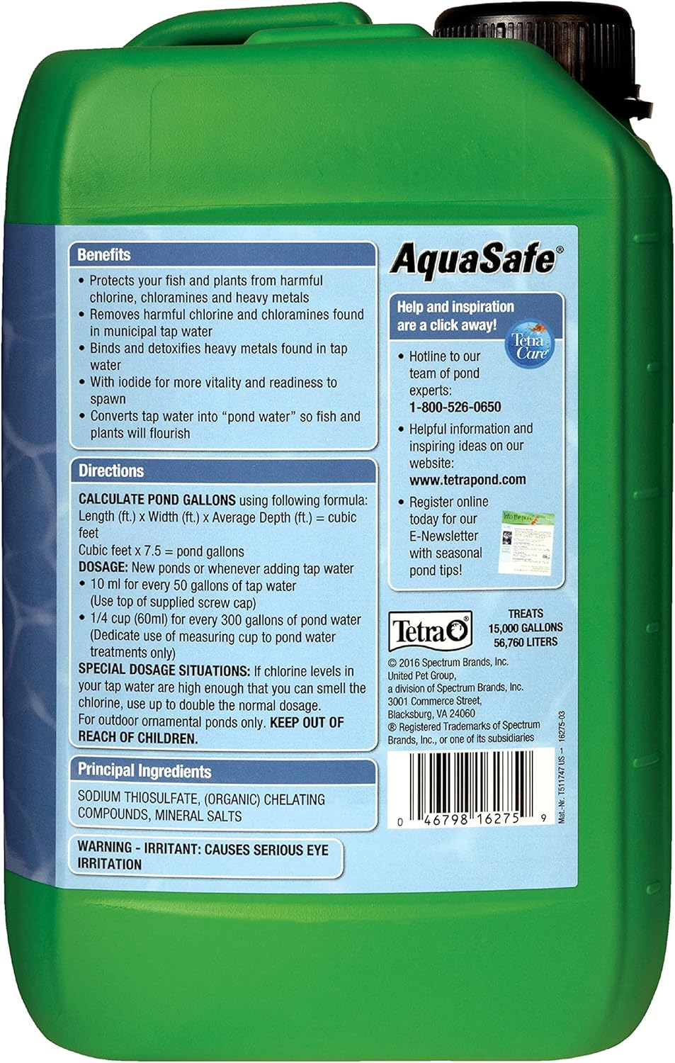 TetraPond AquaSafe 101.4 Ounces, Makes Tap Water Safe For Pond Fish