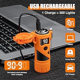 LcFun Electric Lighters Rechargeable Waterproof Dual Arc Plasma Lighter with Battery Display & Flashlight Windproof Electronic USB Lighter for Candle, Camping, Hiking, Survival Gear Supplies
